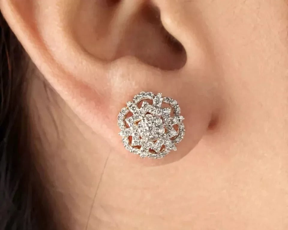 Pure Silver Diamond Earring