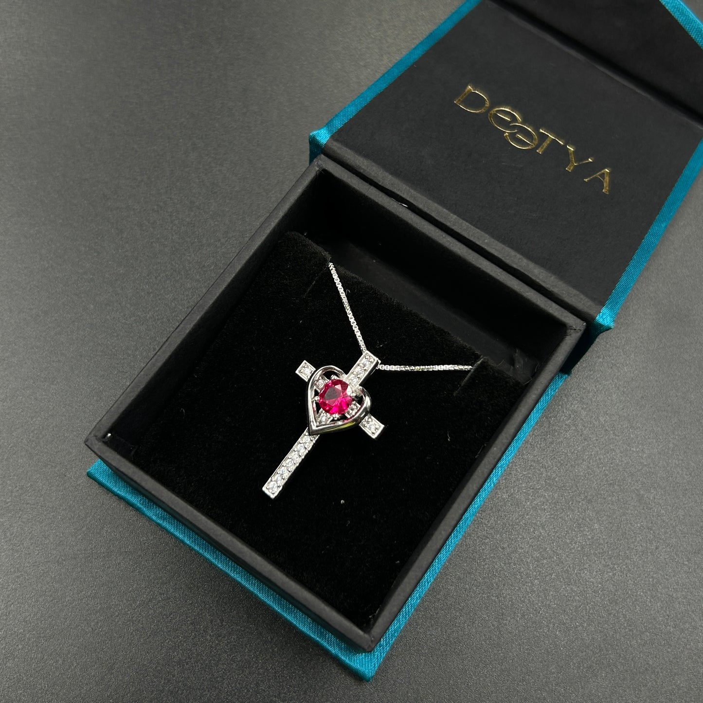Red Ruby CROSS Pendant