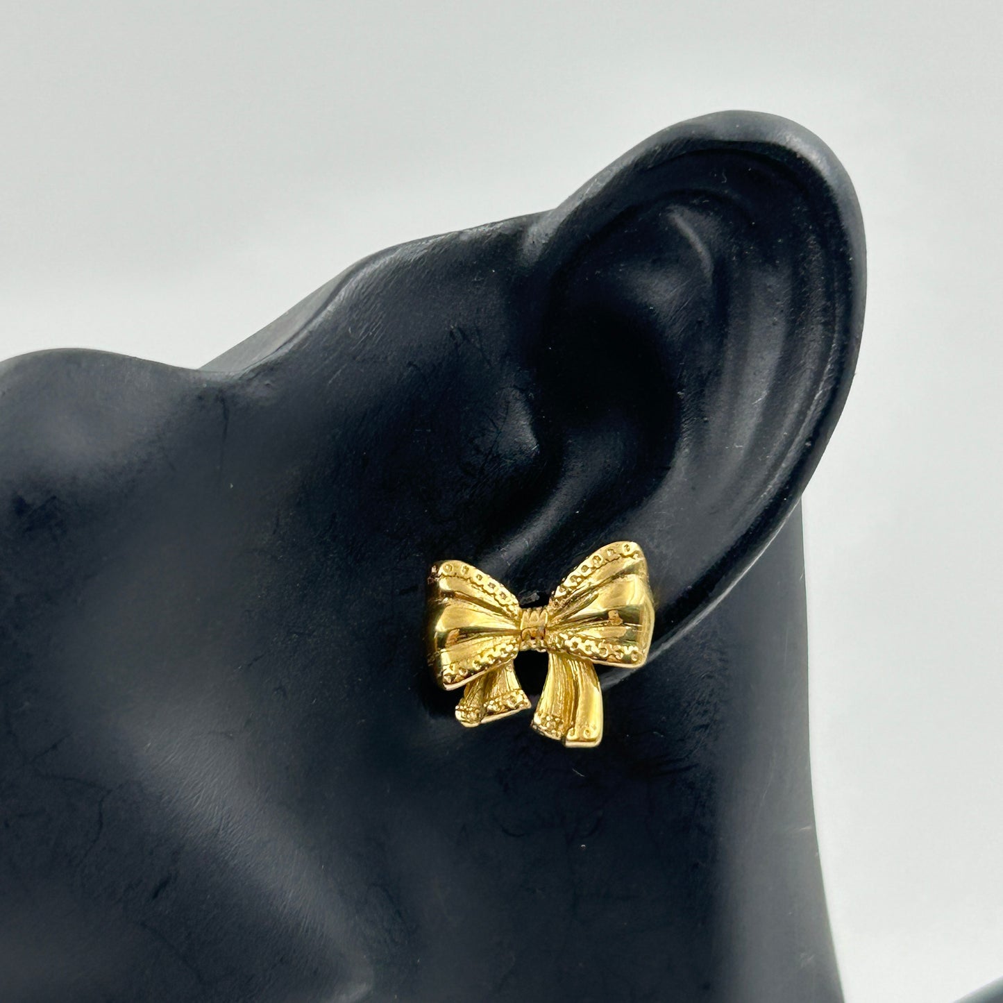 18K yellow Gold Plated Minimal BOW earrings