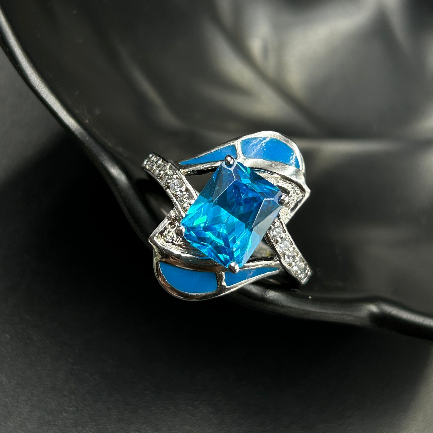 Blue Diamond Ring