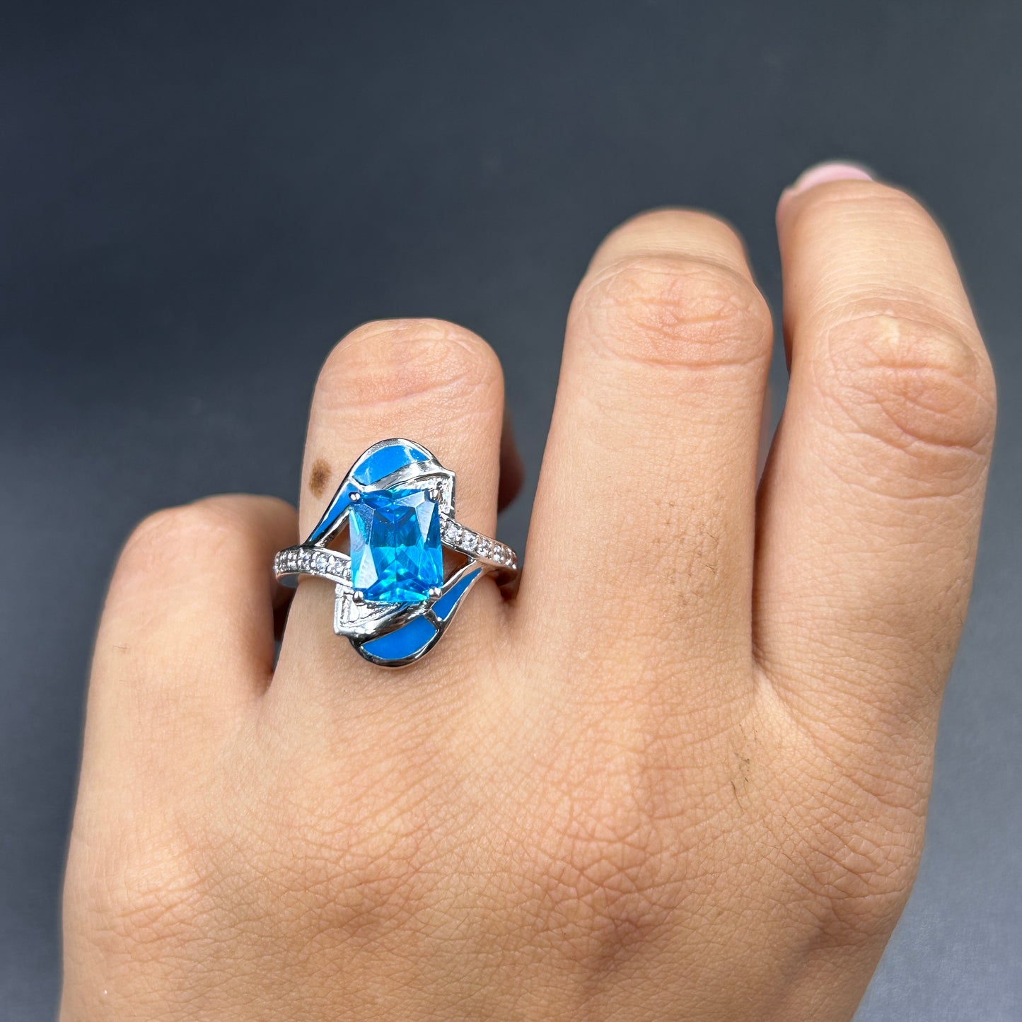 Blue Diamond Ring