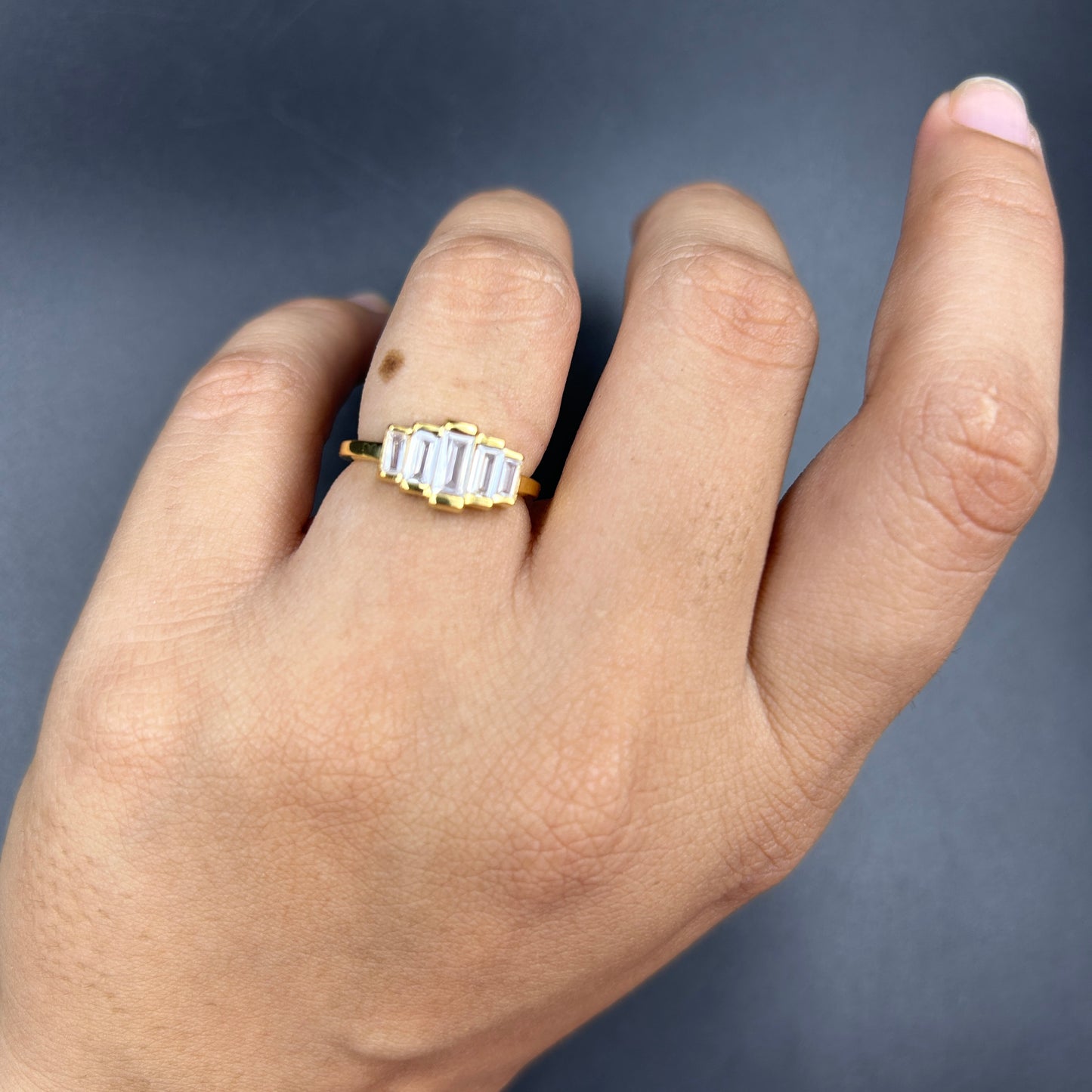 Women's Silver Baguette ring