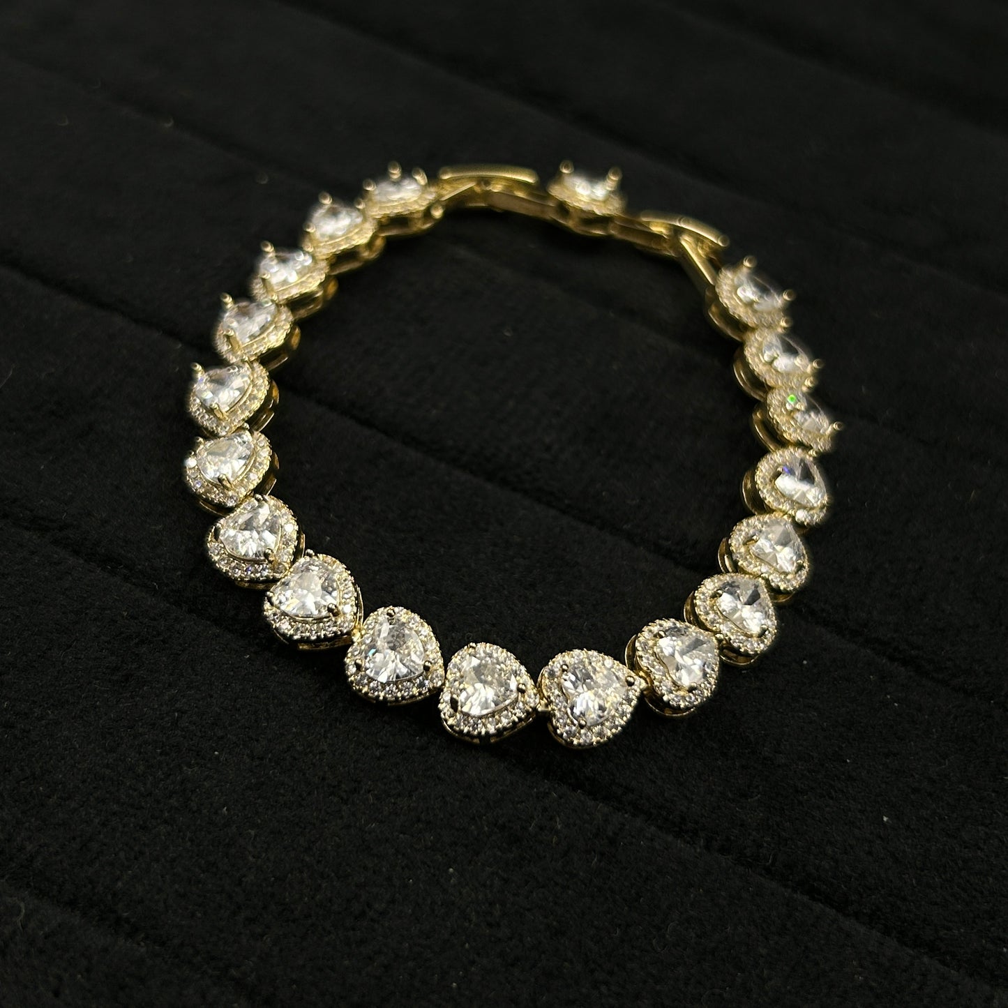 Diamond Heart 18k Gold Plated Bracelet