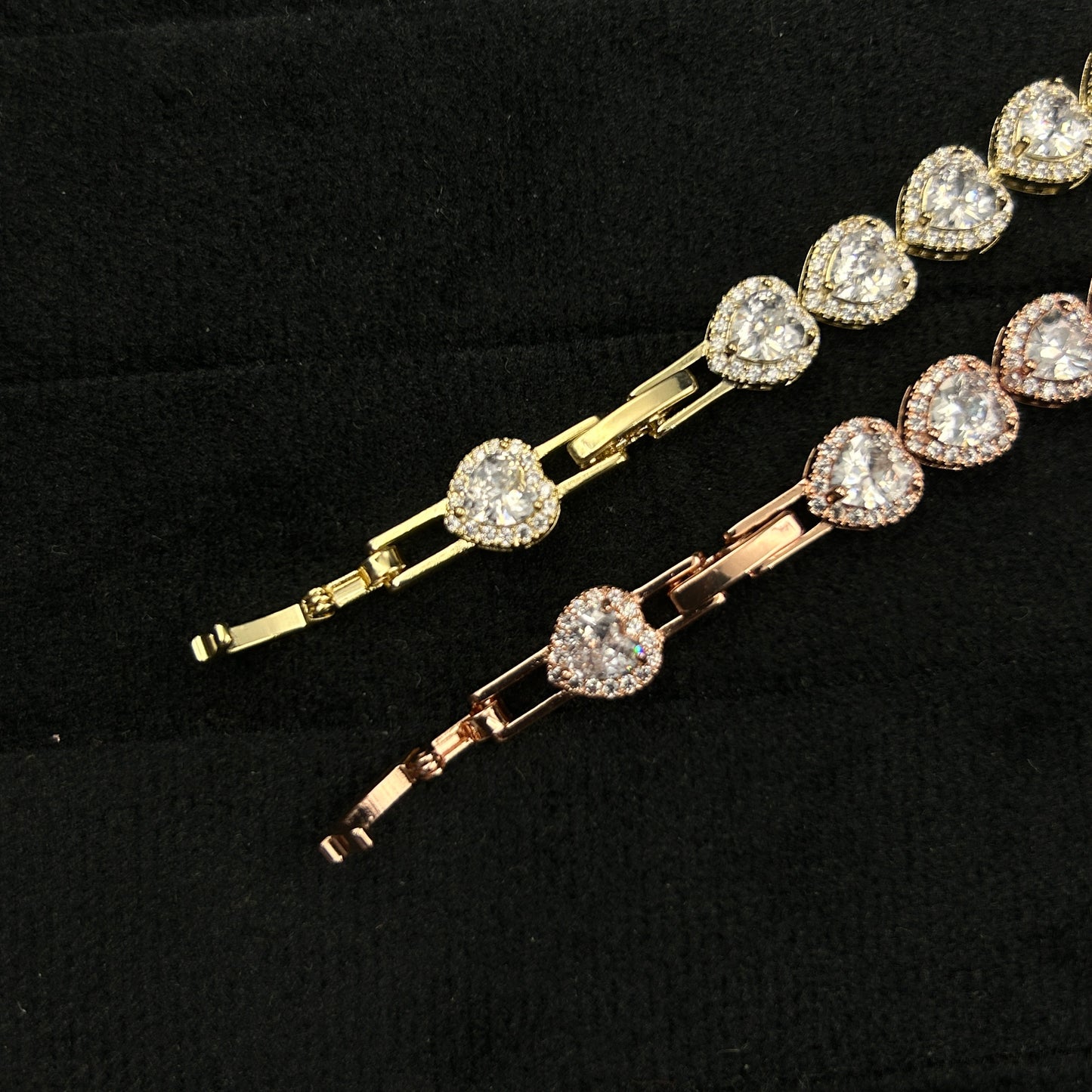 Diamond Heart 18k Gold Plated Bracelet