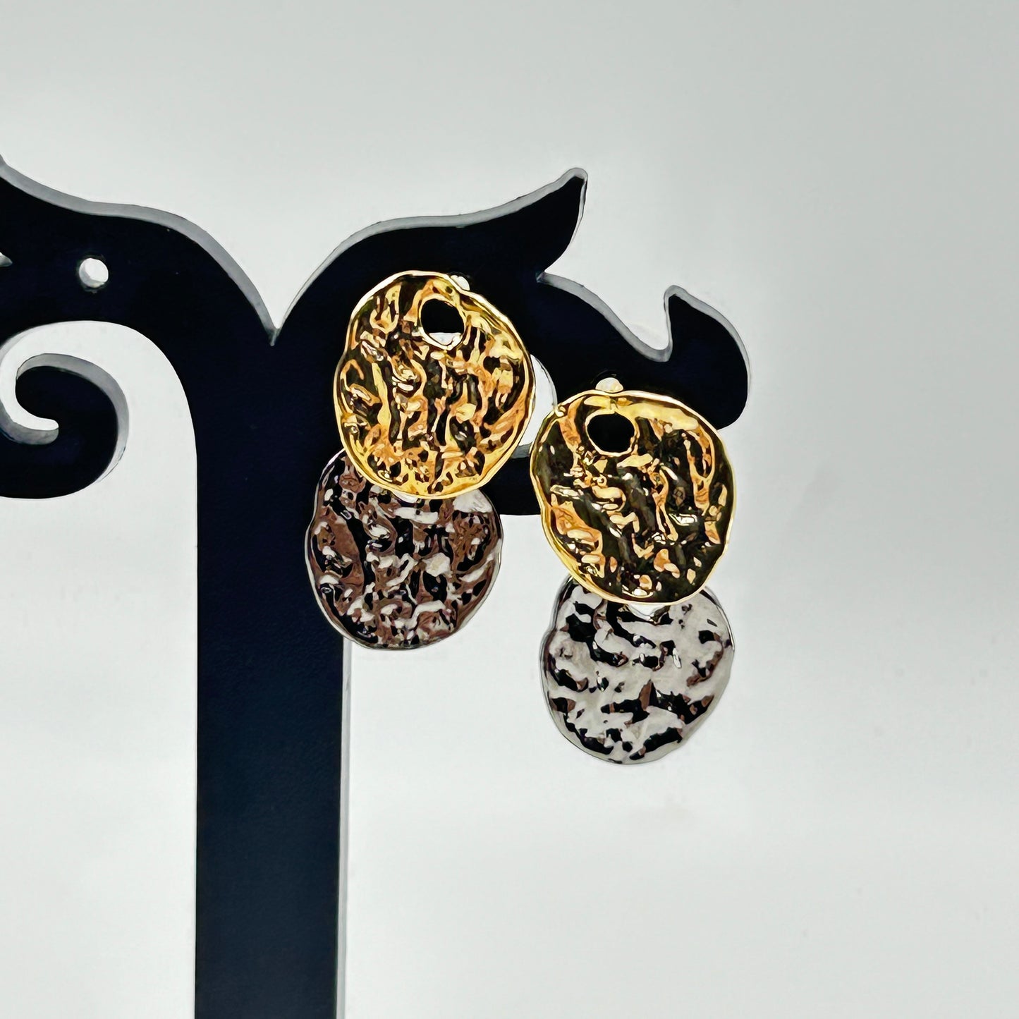 18K Gold Plated Two tone dangle earrings