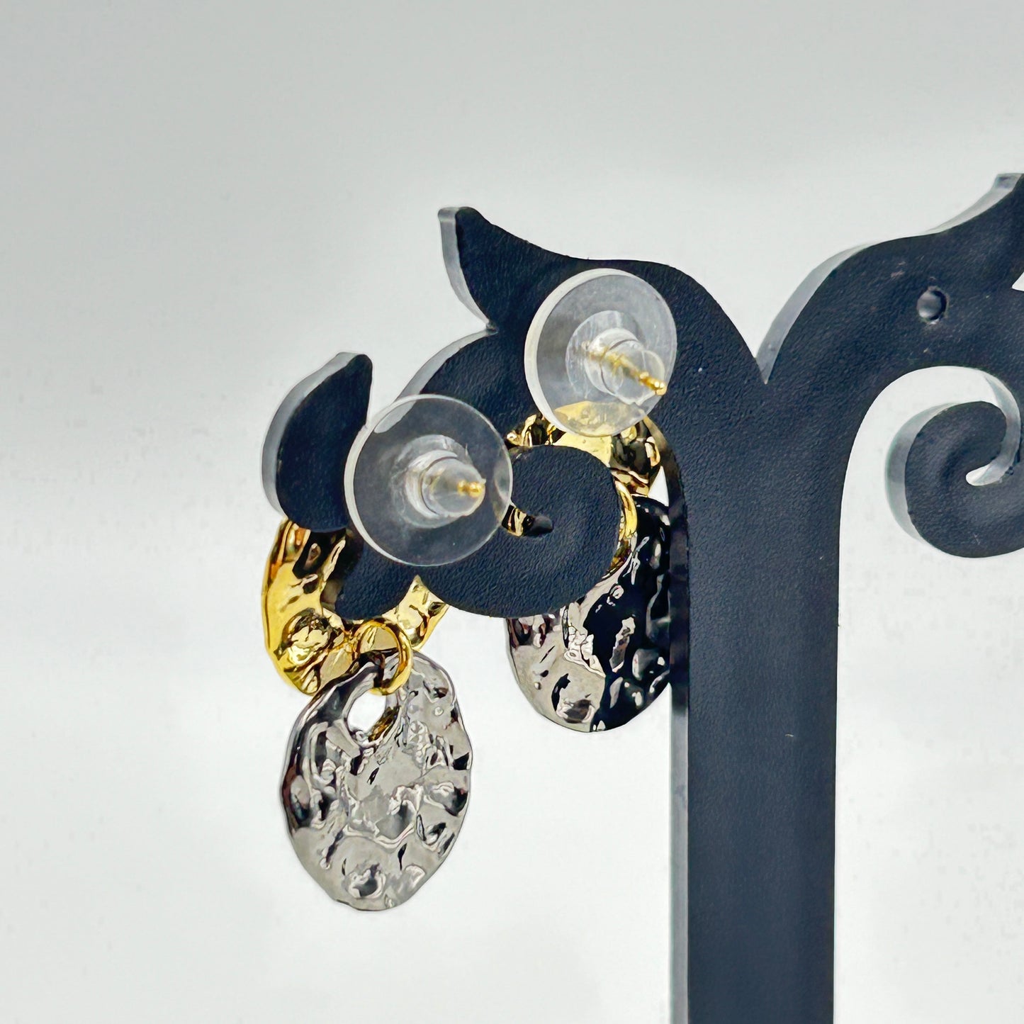 18K Gold Plated Two tone dangle earrings