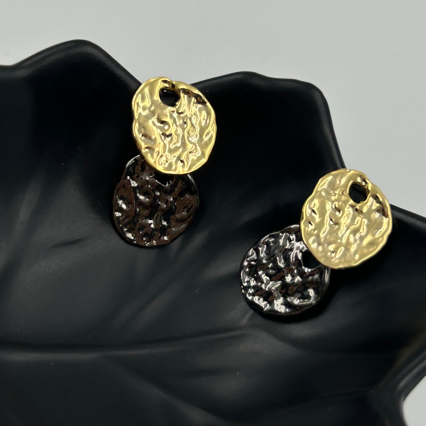 18K Gold Plated Two tone dangle earrings