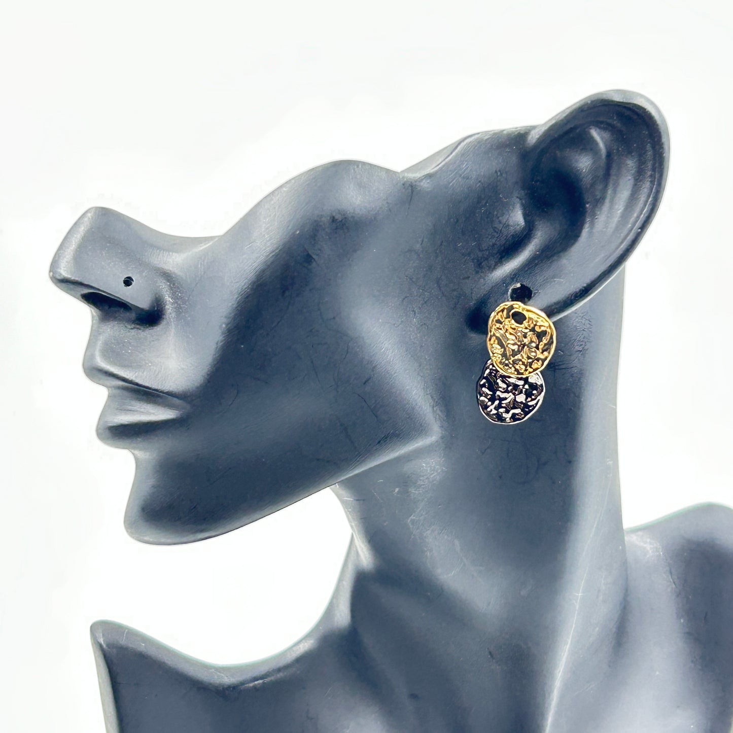 18K Gold Plated Two tone dangle earrings