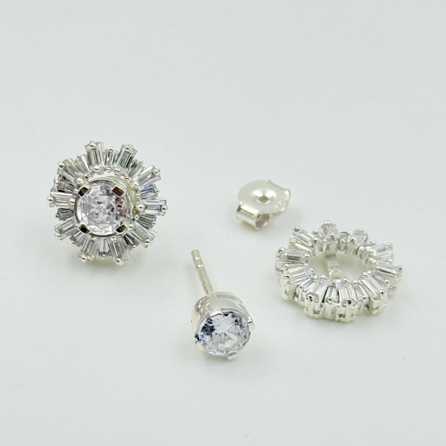 Pure Silver 2 in 1 Earrings - Stud Earrings, Flower Earrings for Women