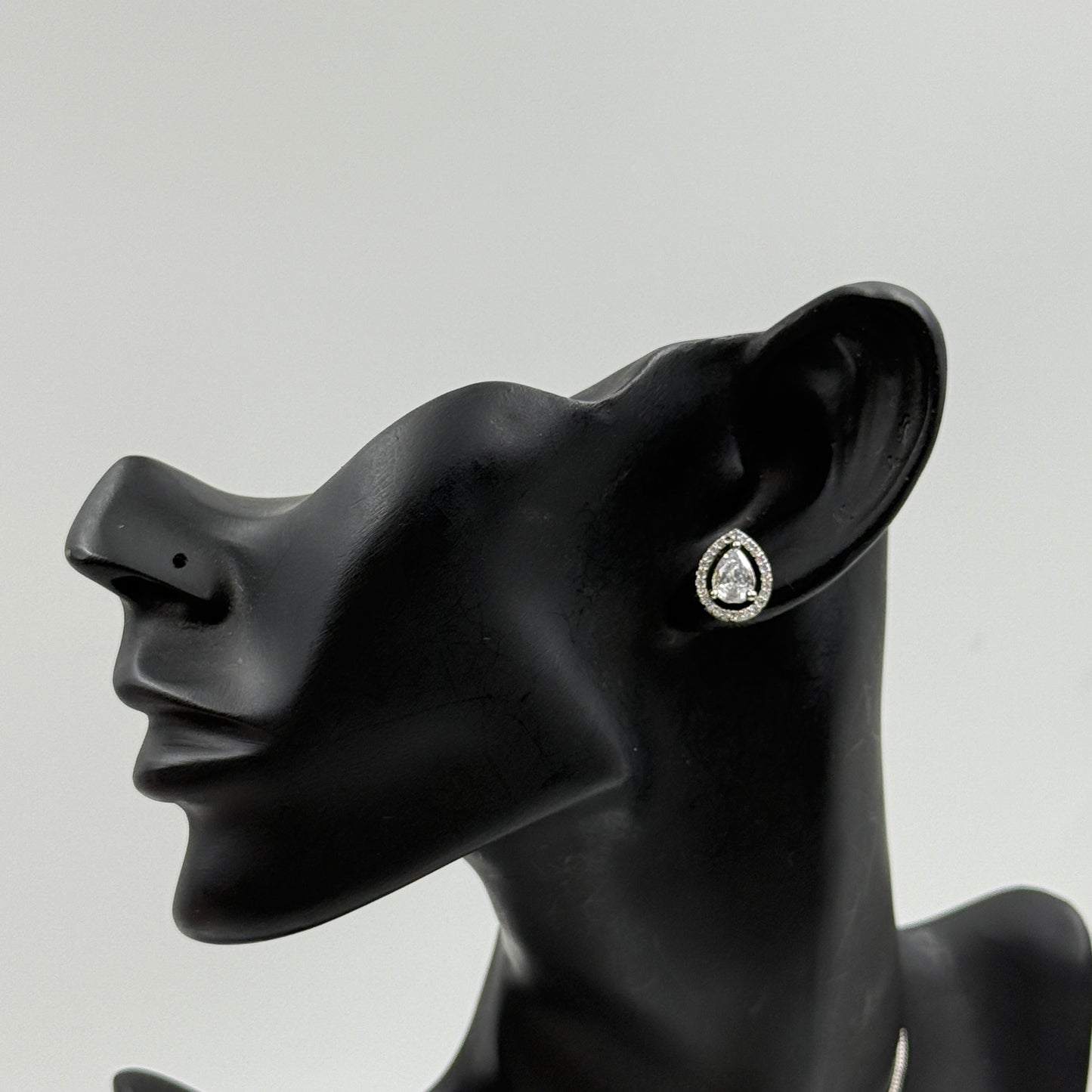 Pear Shape Small Pendant with Earrings Set - 18K Gold Plated Pendant Set
