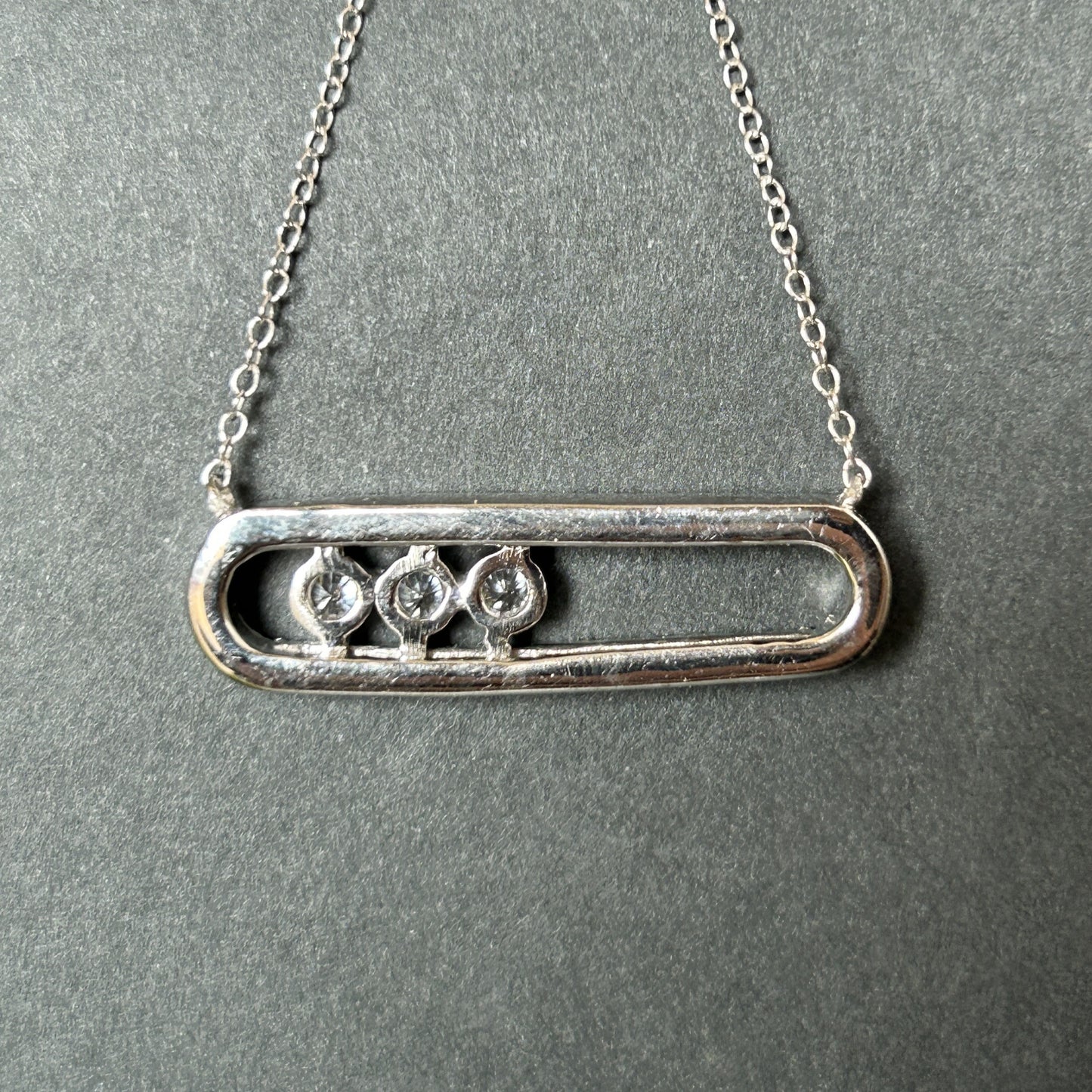Custom Bar Pendant and Chain - Silver Pendant