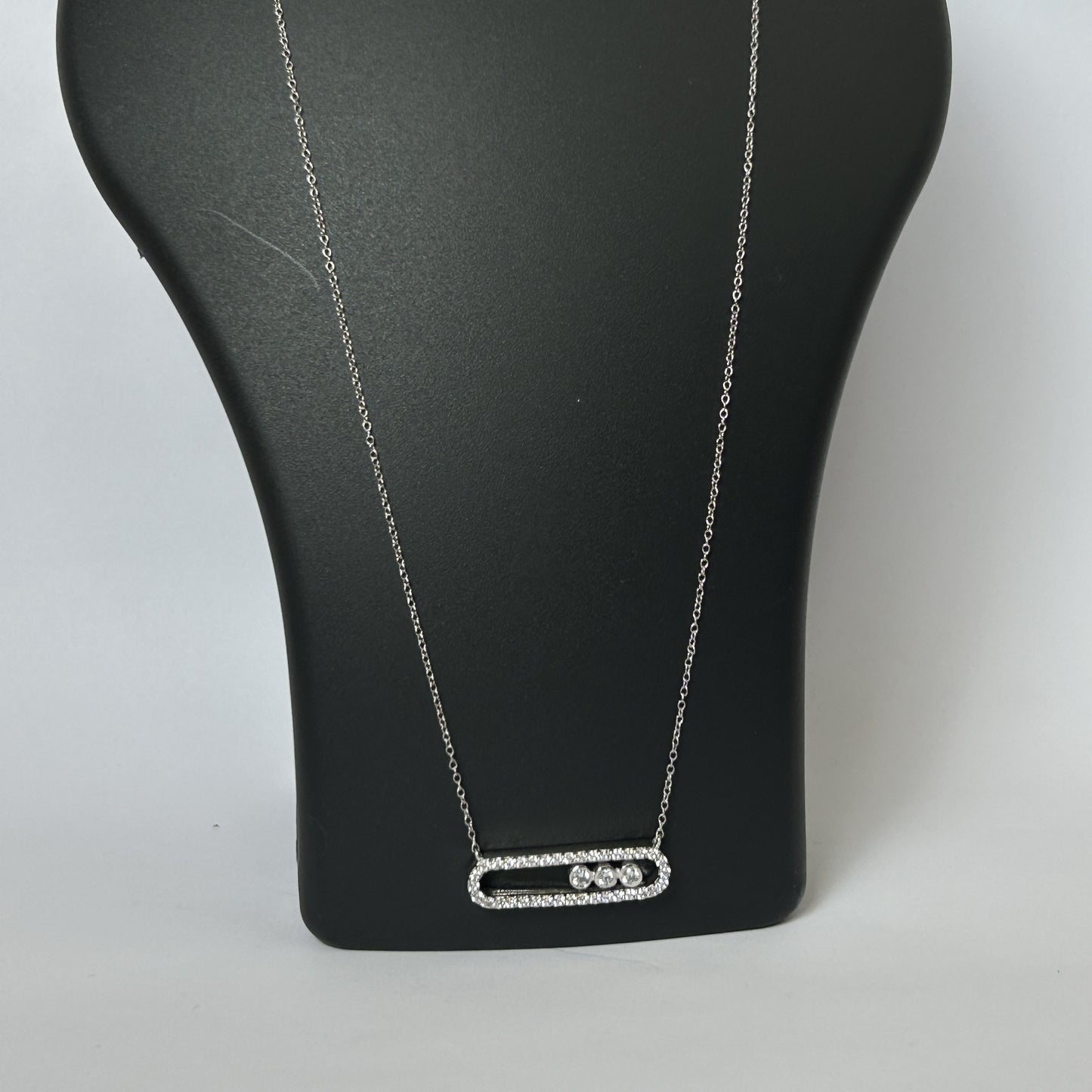 Custom Bar Pendant and Chain - Silver Pendant