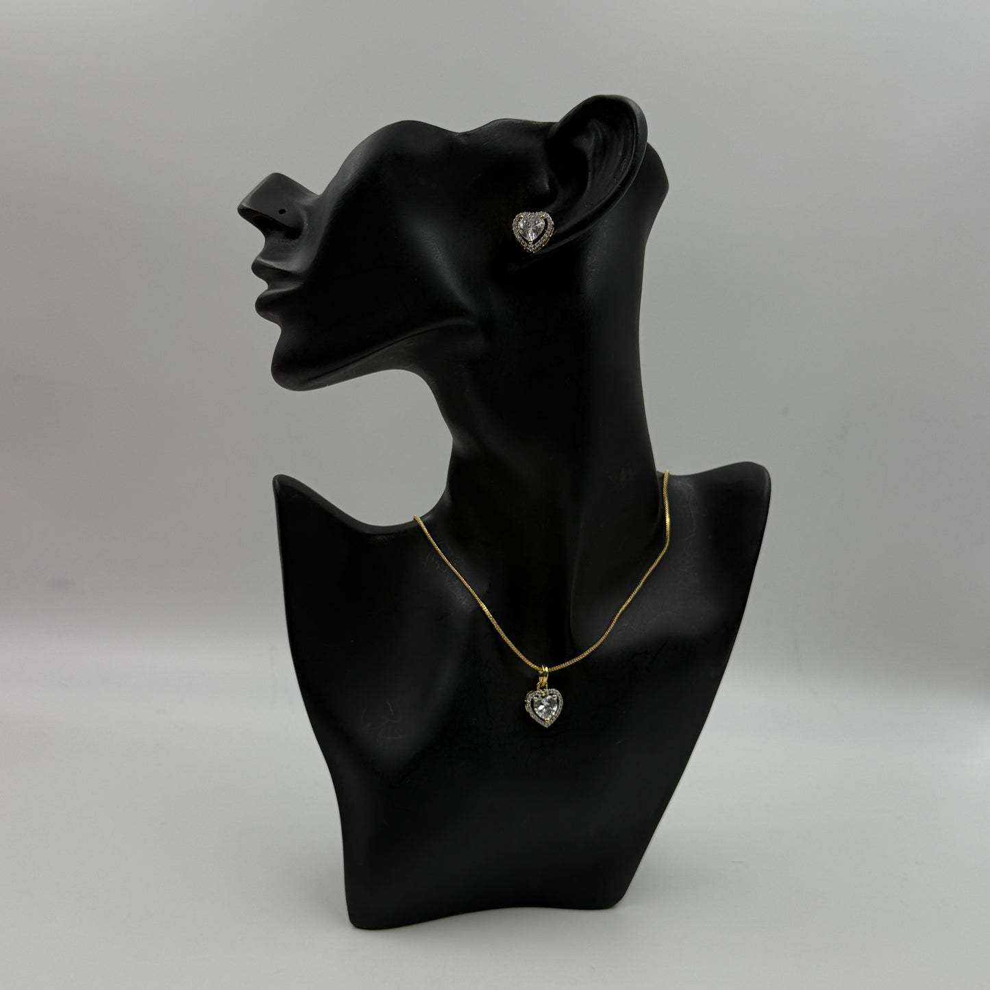 Heart Pendant Set 18k Gold Plated Pendant with Earrings