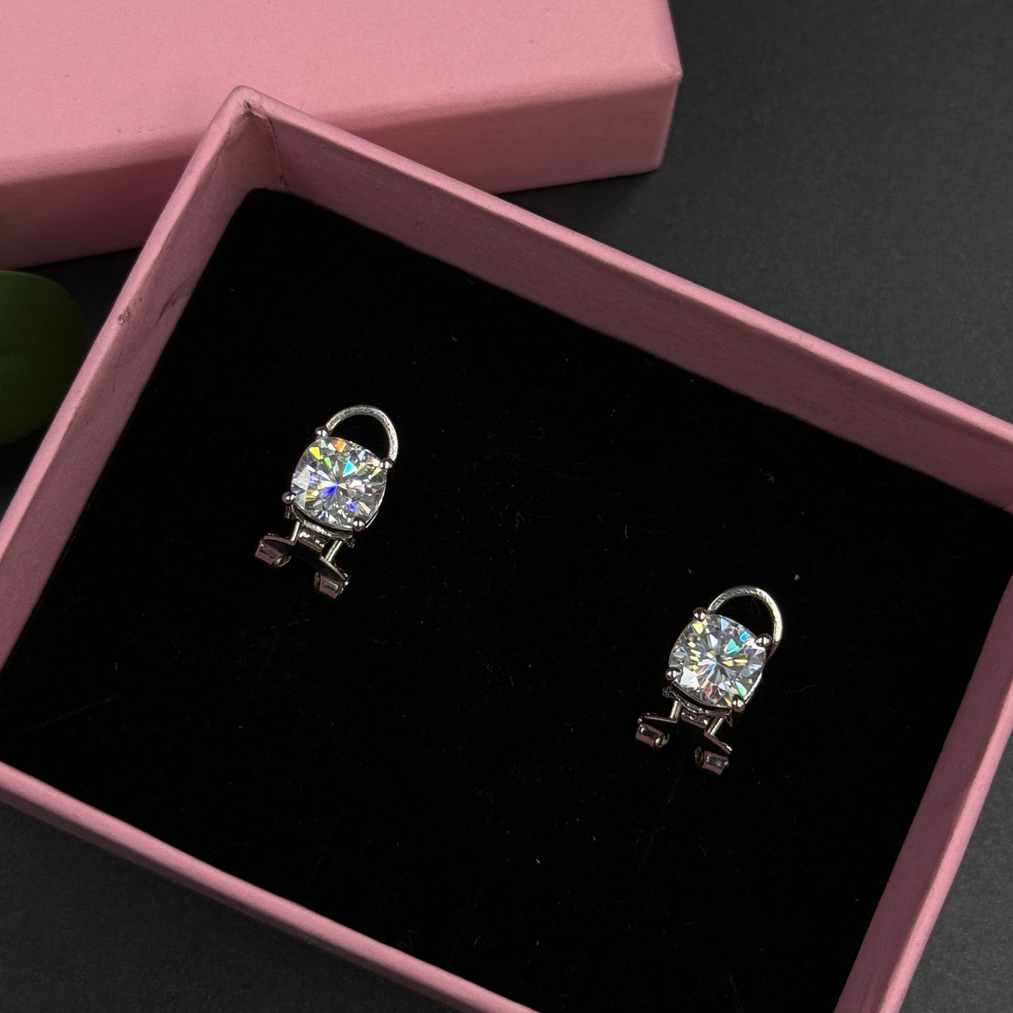 925 Silver Stud Earrings - Real Moissanite Earrings