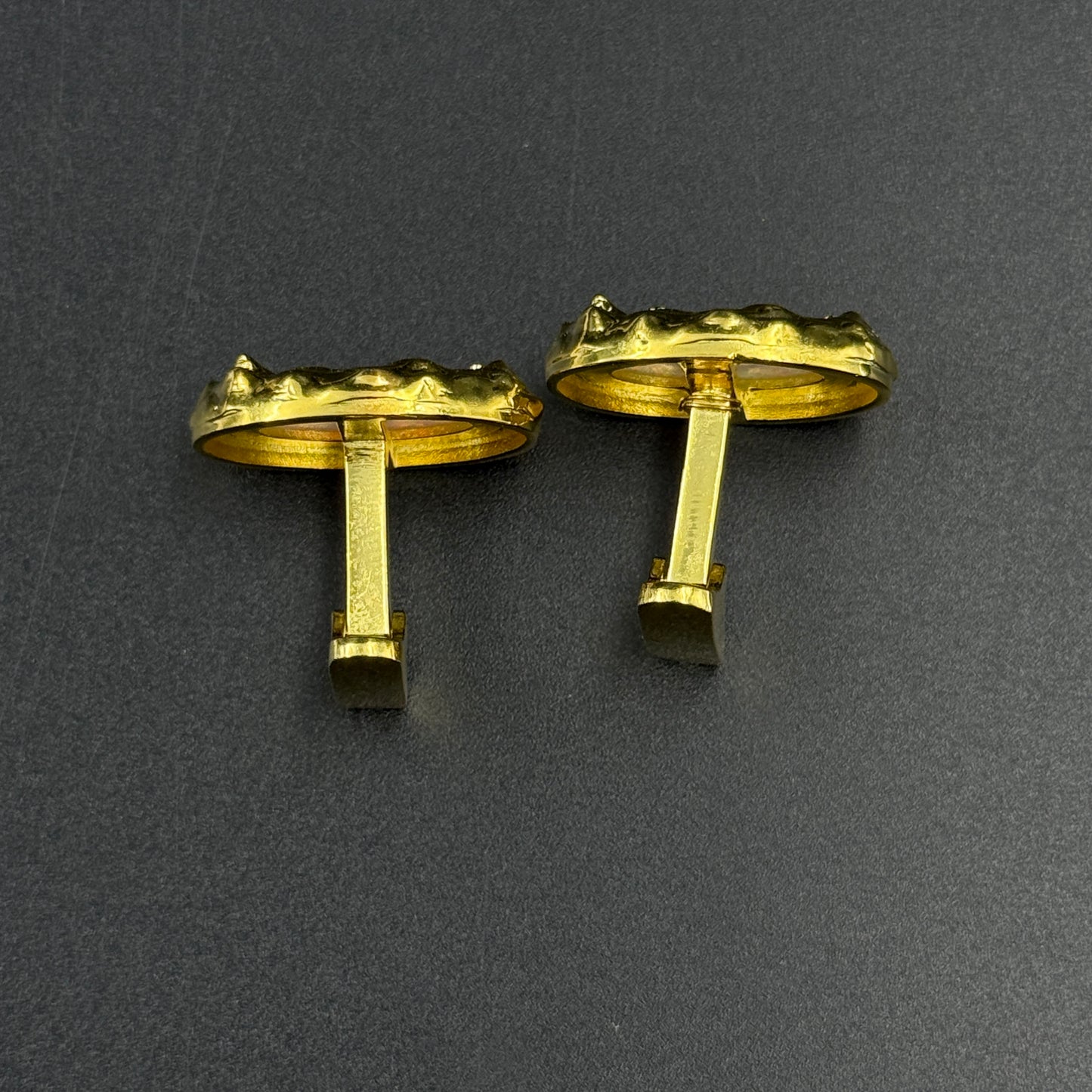 Fire Opal Cufflink - Yellow Gold Men's Cufflink - 925 Silver