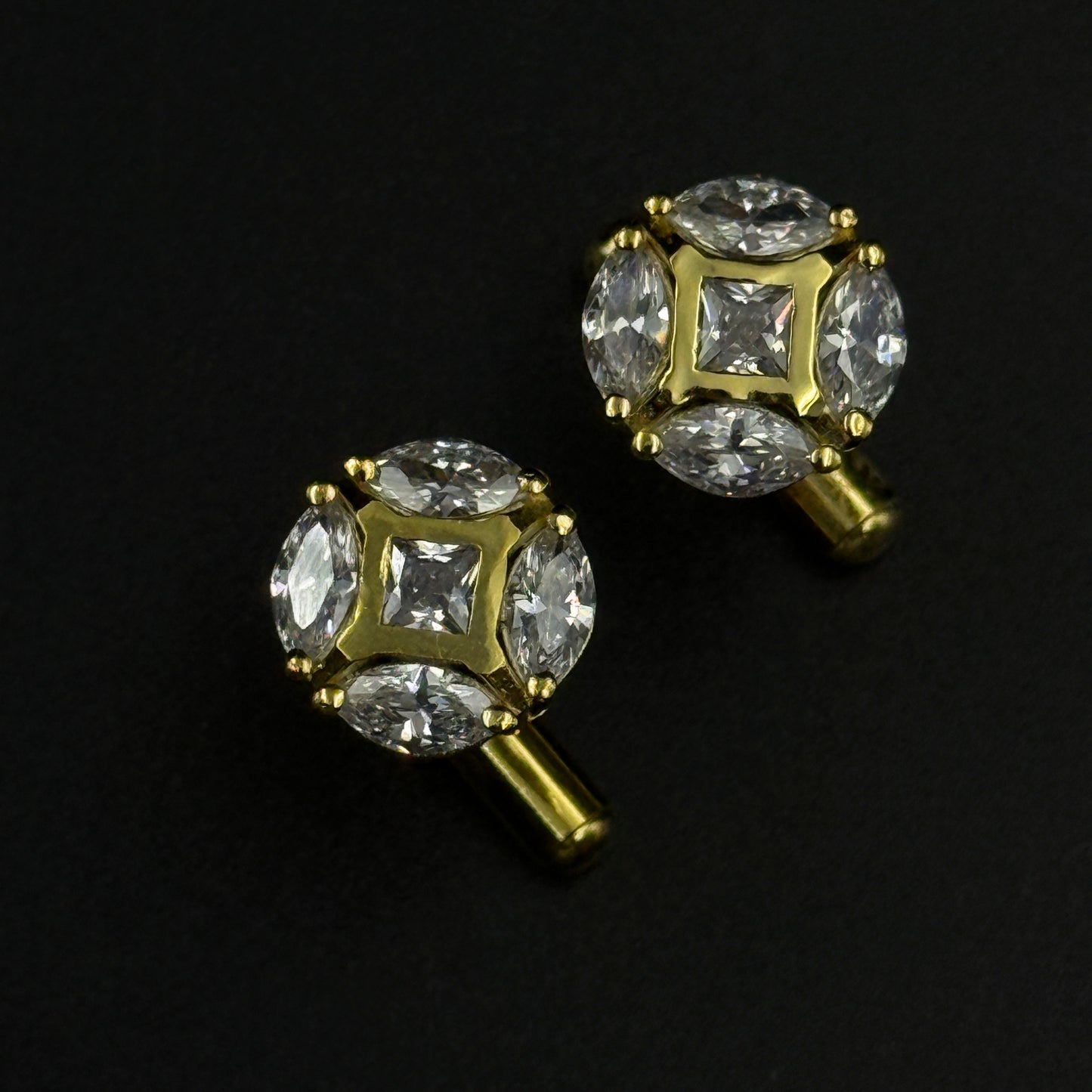 Men's Diamond Cufflink - Sterling Silver