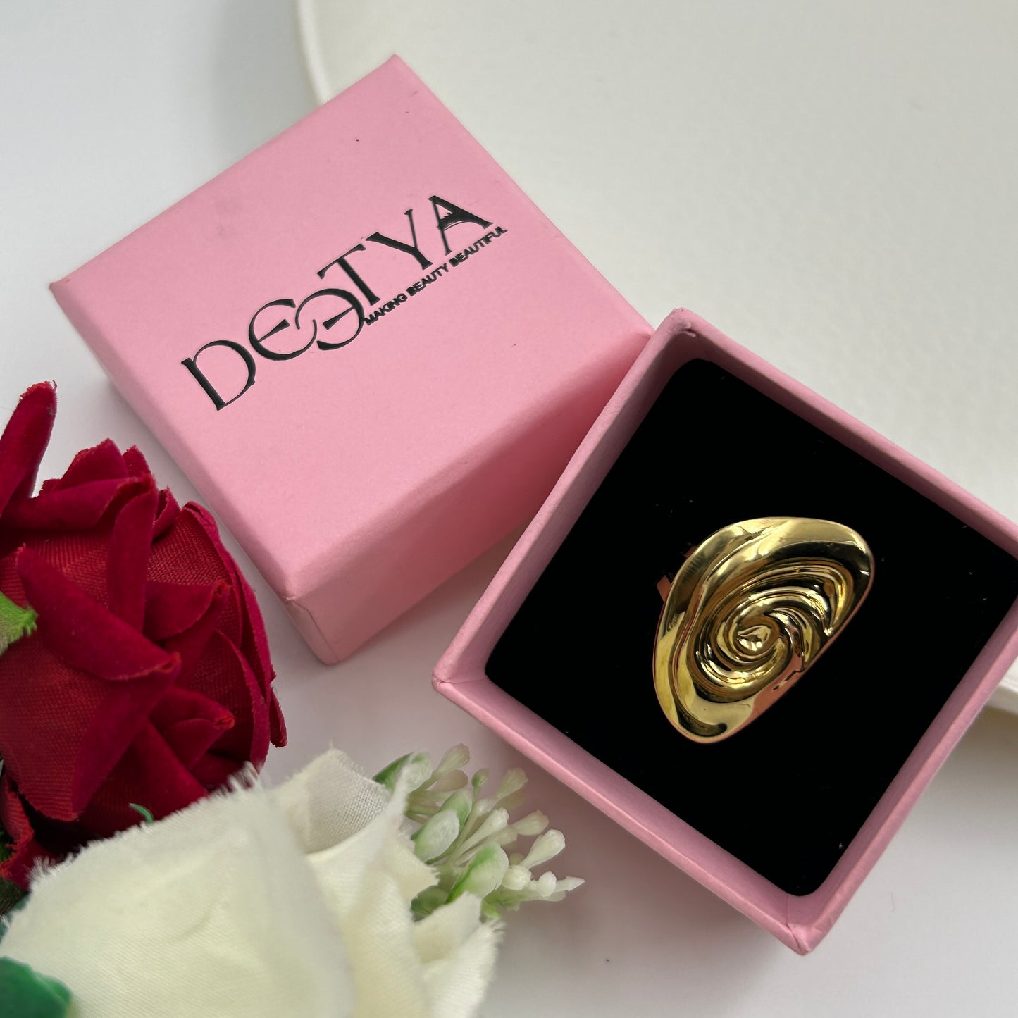 18k Yellow Gold Plated Cocktail Ring