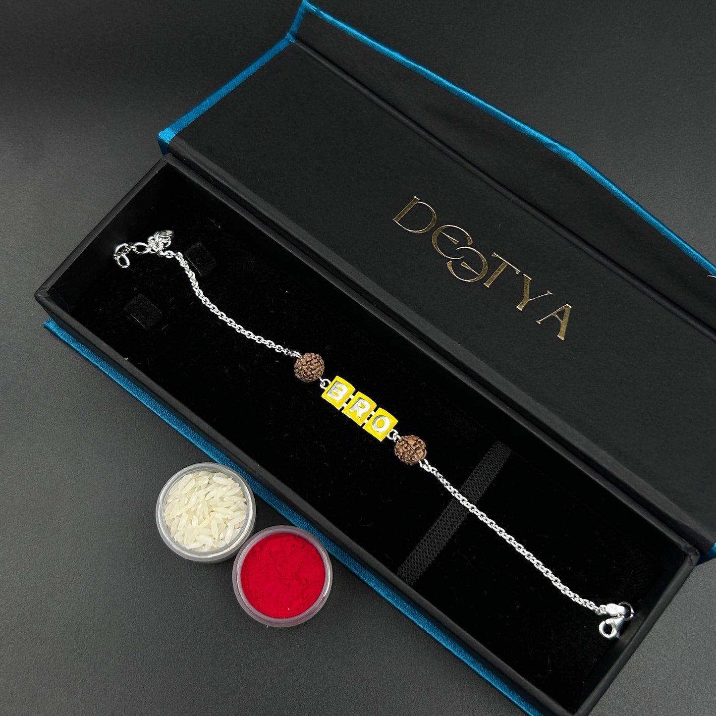 Silver Rakhi - BRO Rakhi with Rudraksh