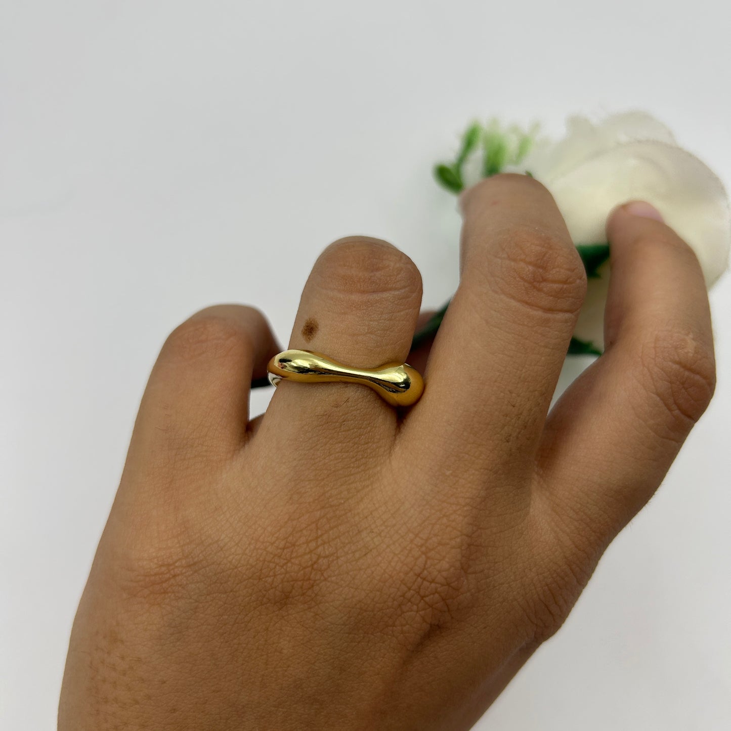 Women's Ring 18k Yellow Gold Plated Square Ring