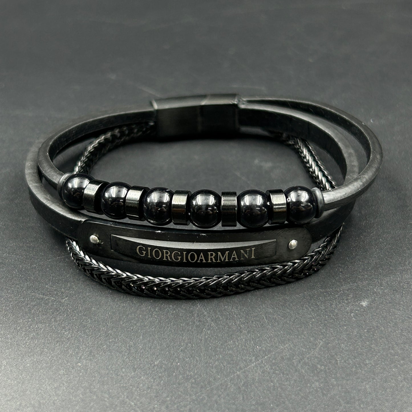Men's 3 Band Belt Stainless Steel Bracelet