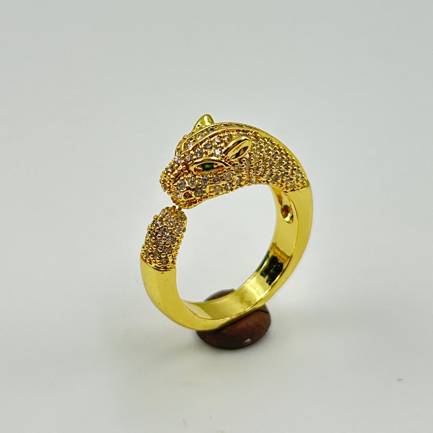 Women's Panther Ring 18k Yellow Gold Plated Adjustable Ring