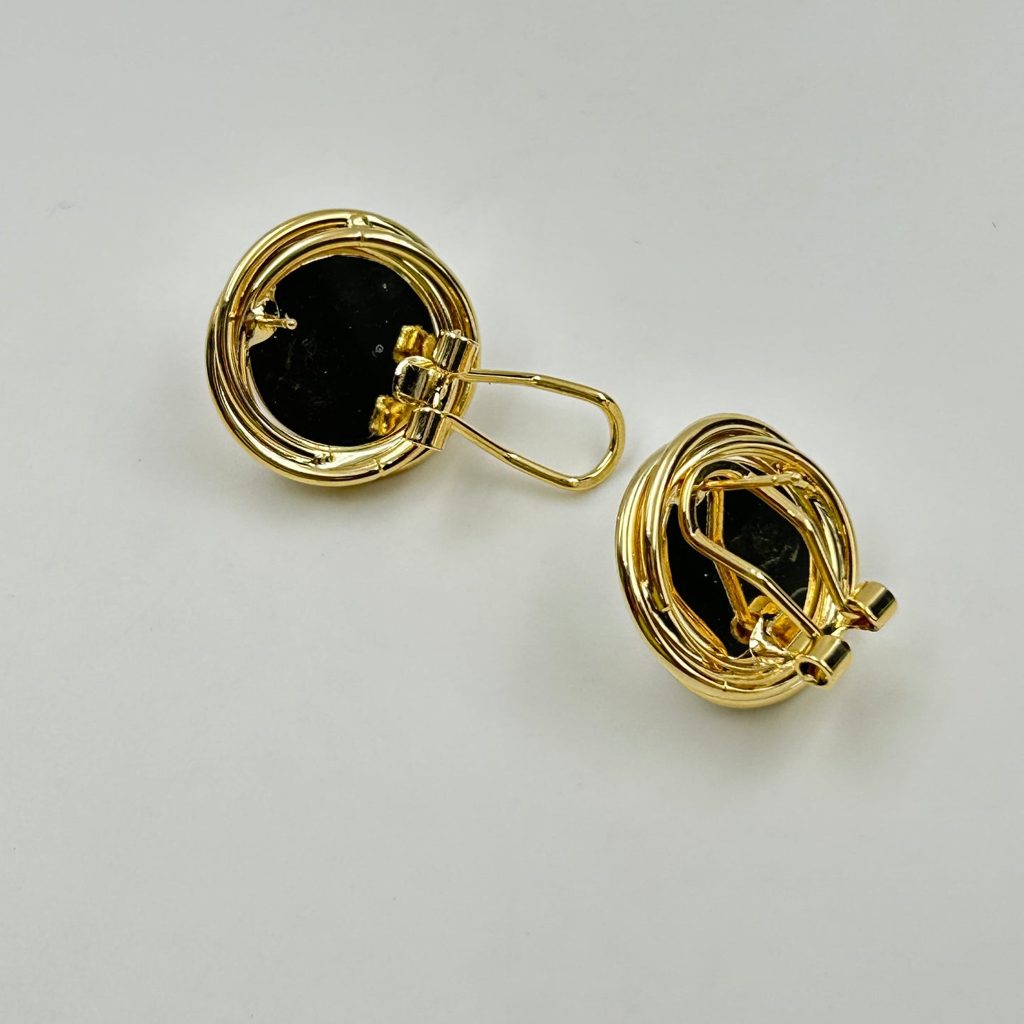 18k Yellow Gold Plated BIG White Pearl Earring