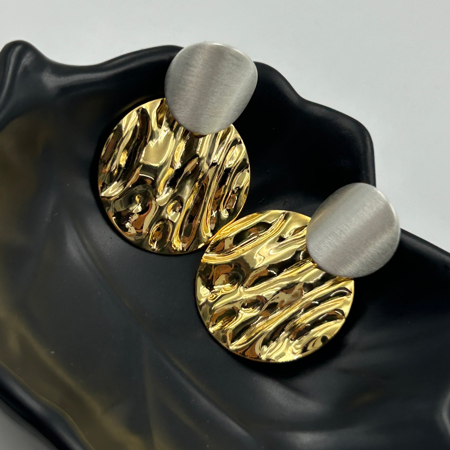 18K Gold Plated Two tone dangle earrings