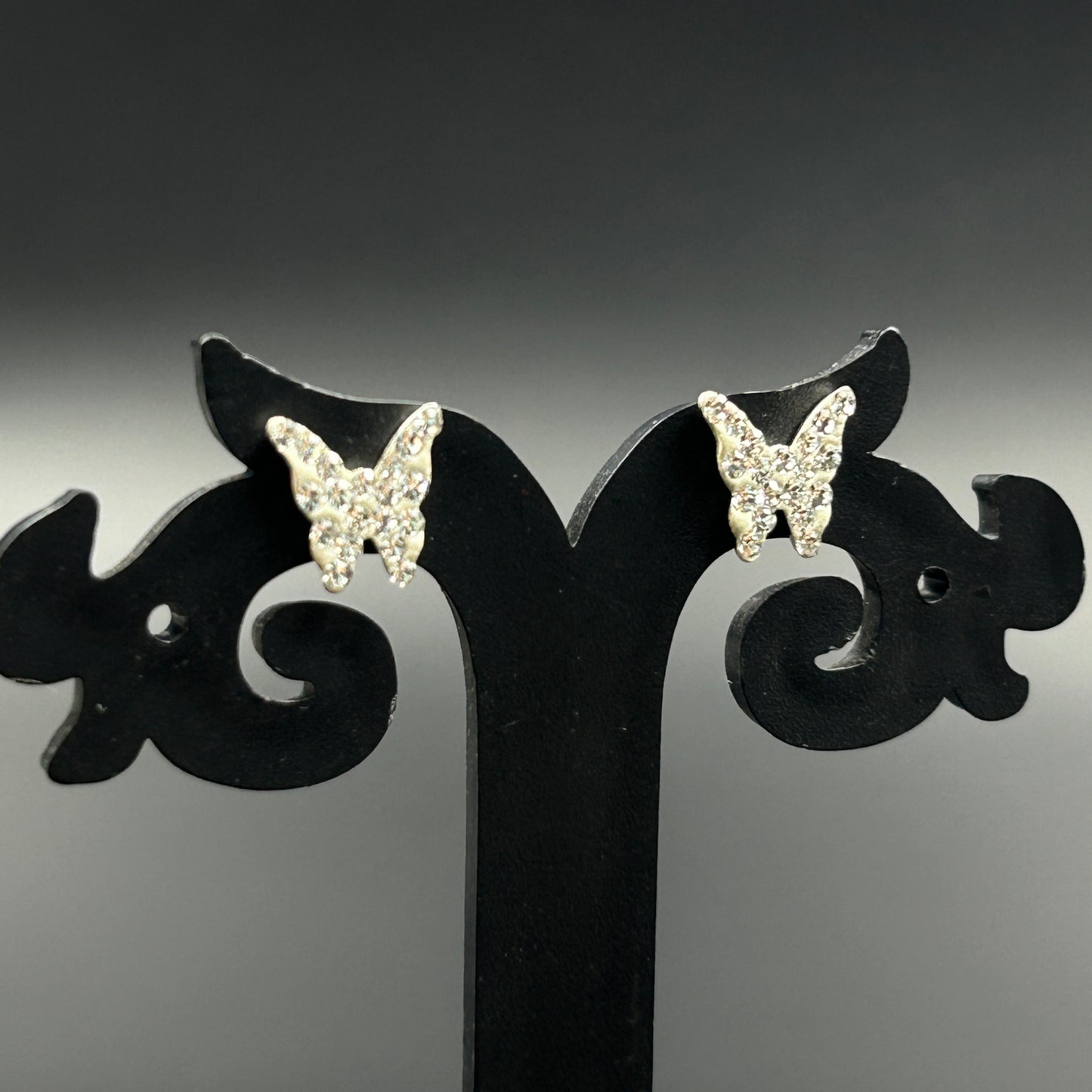 Butterfly Earrings - Silver Stud Earrings