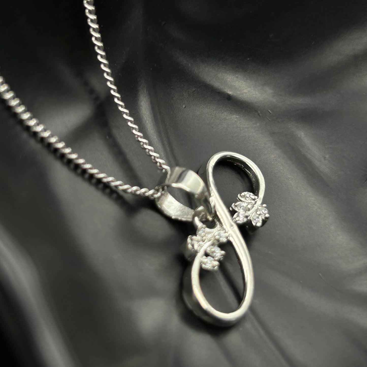Silver Infinity Leaf Pendant - Sterling Silver Pendant (3)