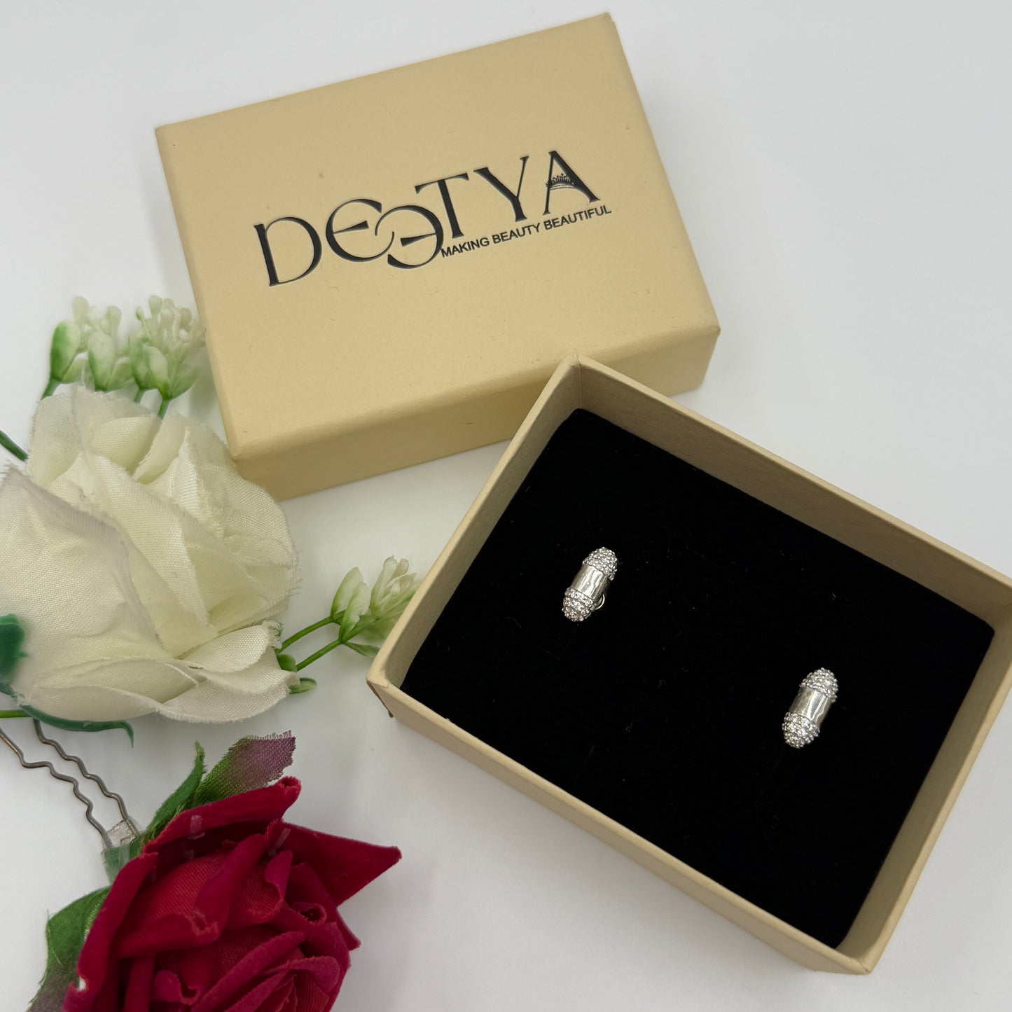 14K White Gold Men's Cufflink