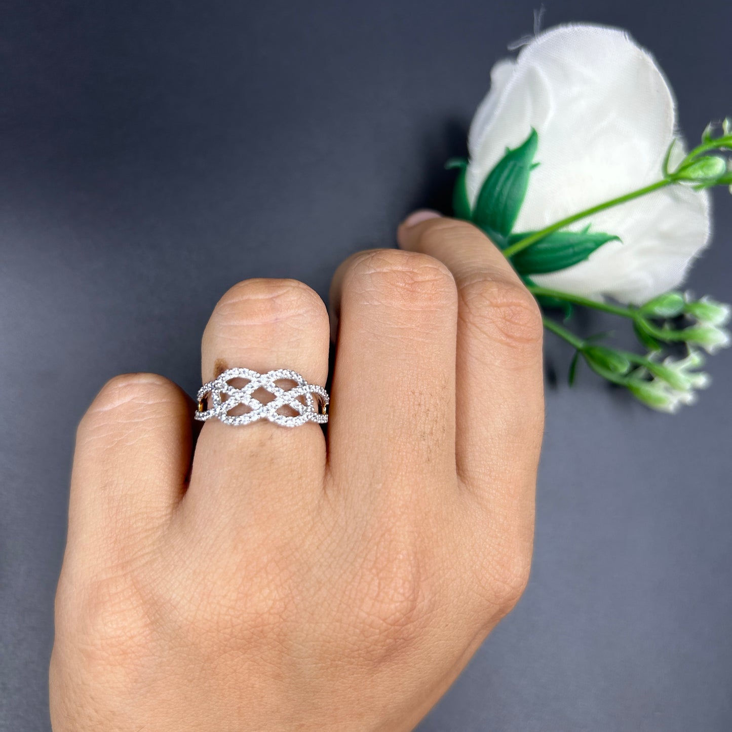 Criss Cross Diamond Ring