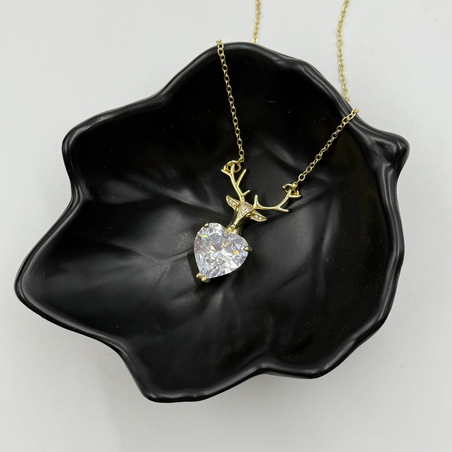Deer Heart Necklace 18K Gold Plated Necklace