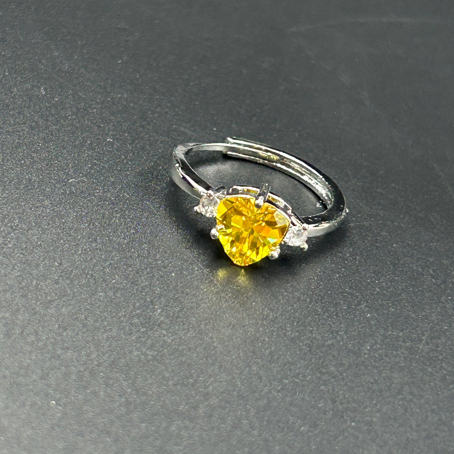 Women’s Yellow Diamond Ring 18k Gold Plated