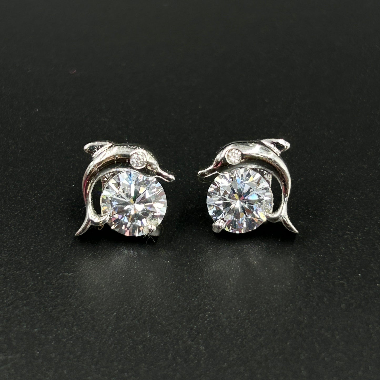 Diamond Dolphin Earring