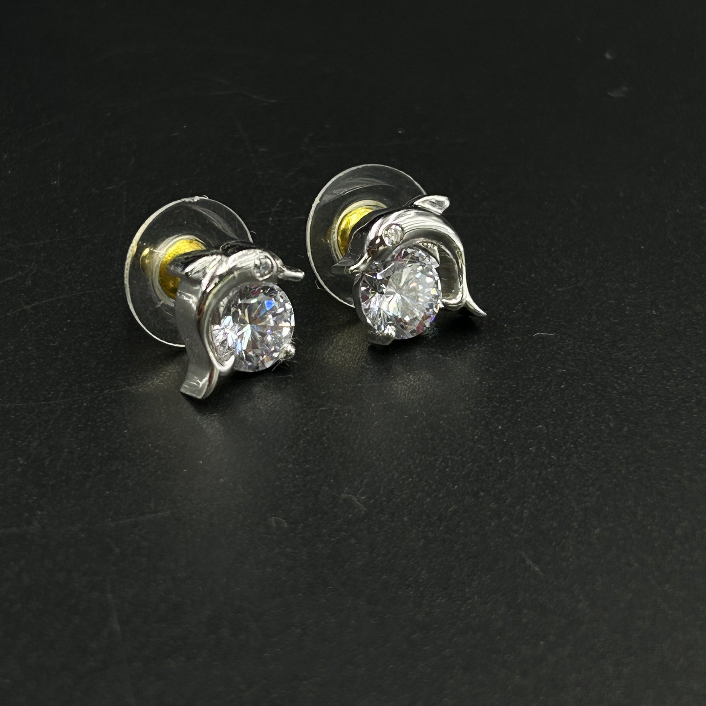 Diamond Dolphin Earring