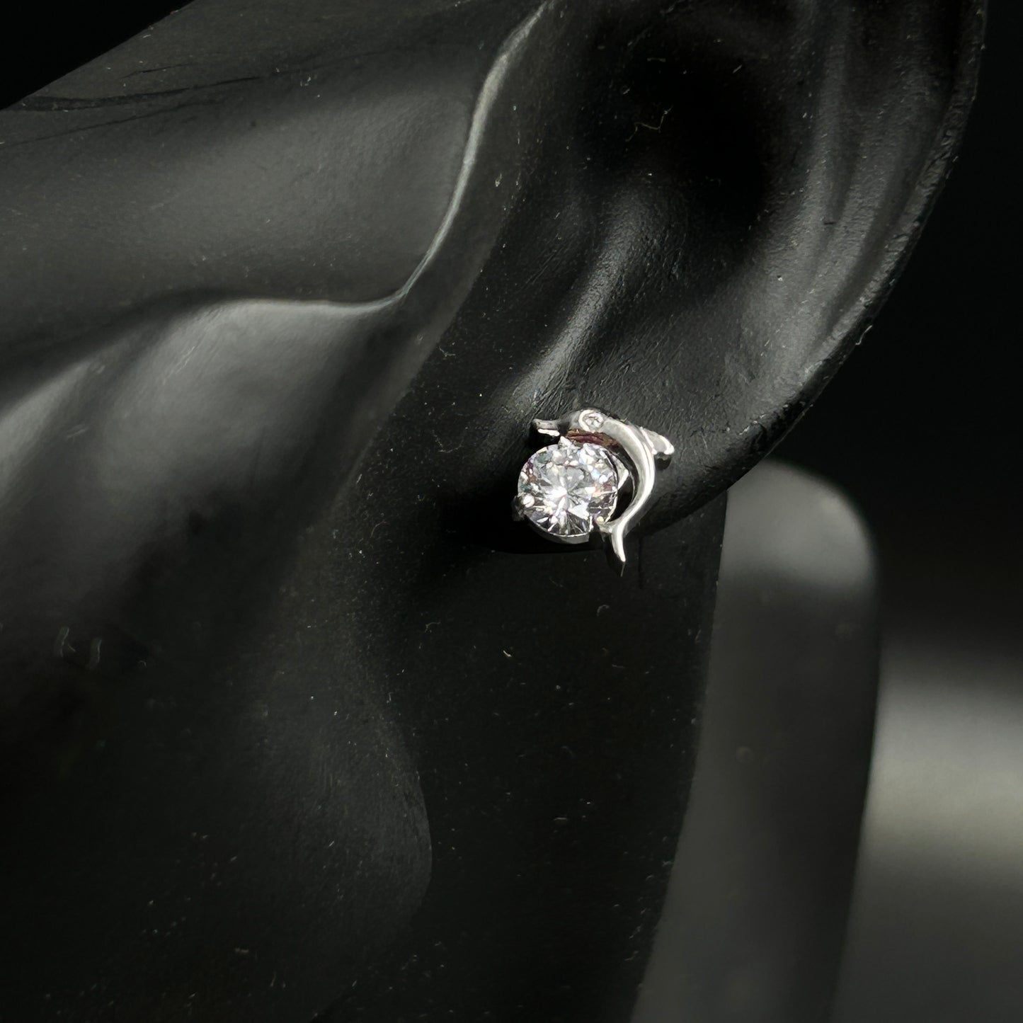 Diamond Dolphin Earring
