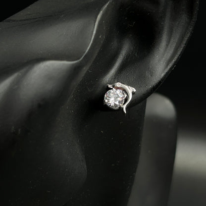 Diamond Dolphin Earring
