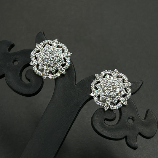 Pure Silver Diamond Earring