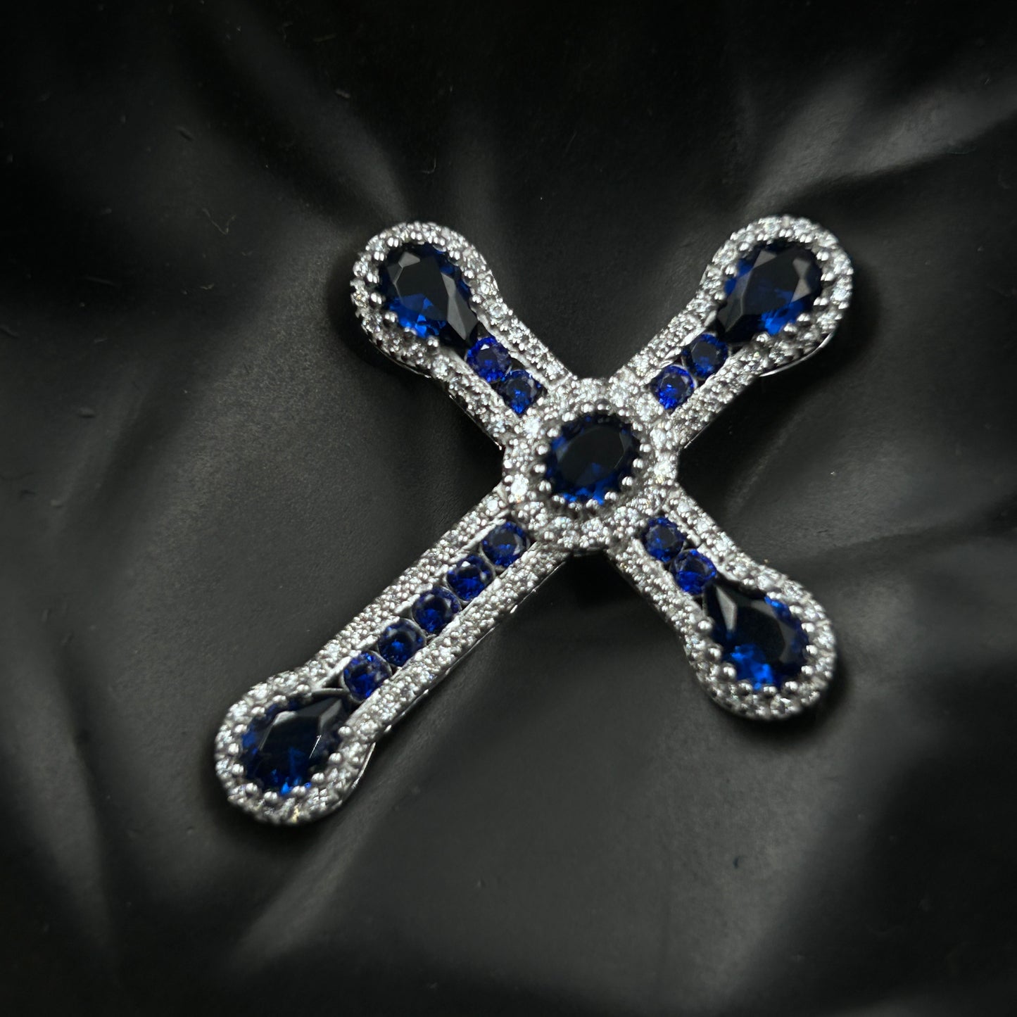 CROSS Pendant - Blue Sapphire Jesus Pendant