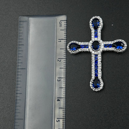 CROSS Pendant - Blue Sapphire Jesus Pendant