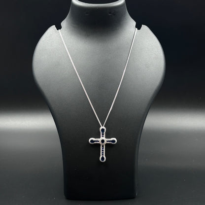 CROSS Pendant - Blue Sapphire Jesus Pendant