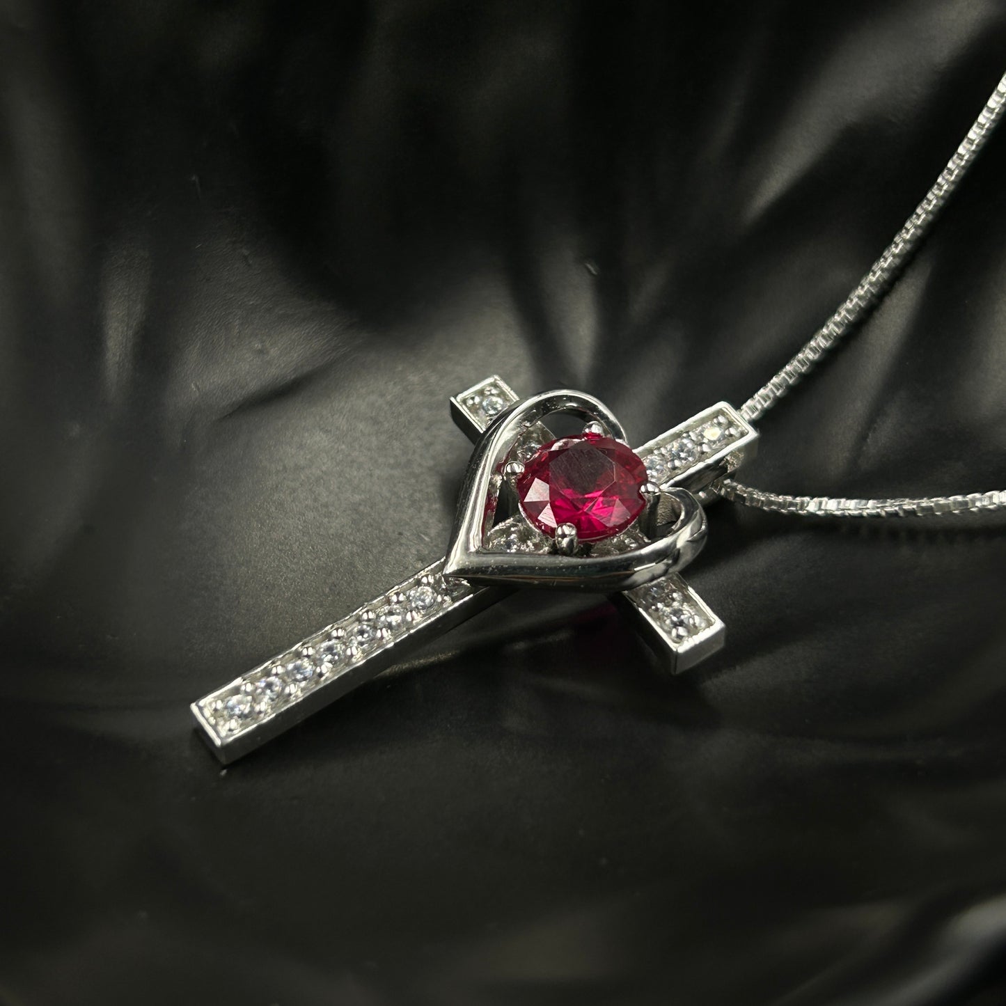 Red Ruby CROSS Pendant