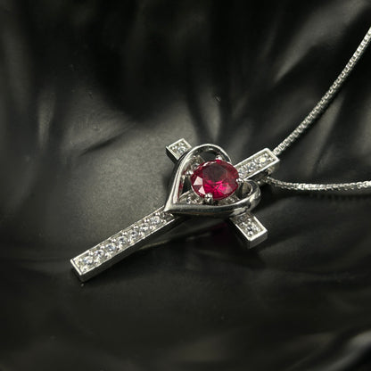 Red Ruby CROSS Pendant