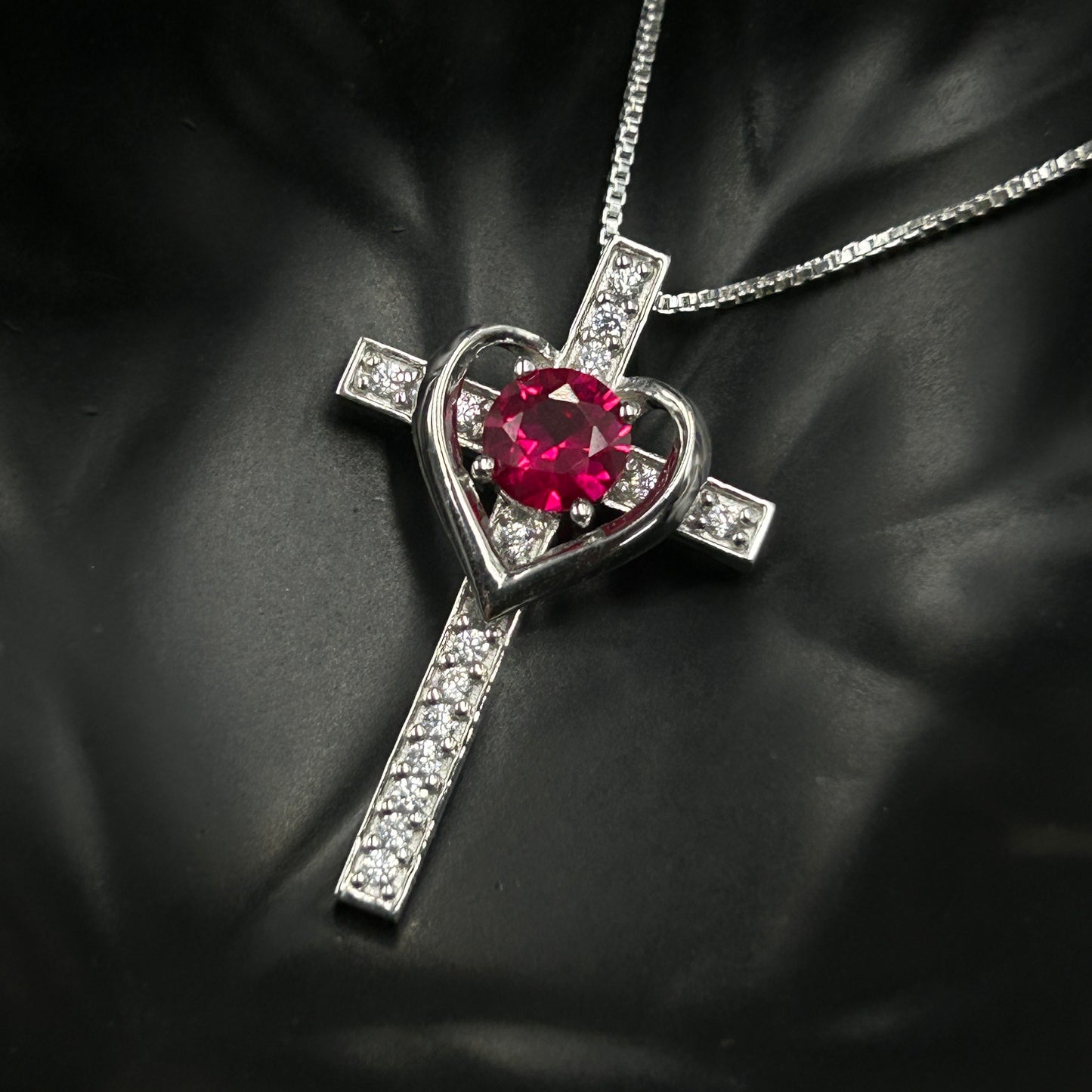 Red Ruby CROSS Pendant