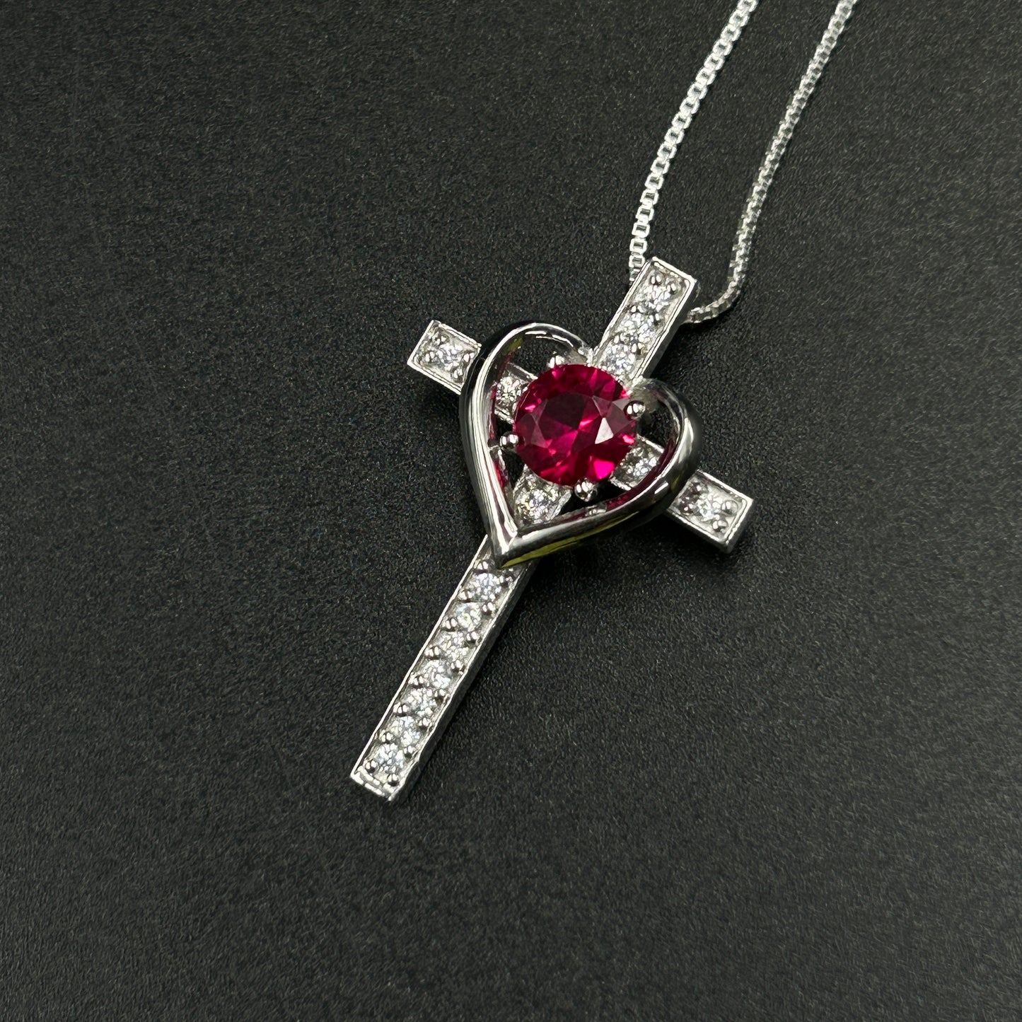 Red Ruby CROSS Pendant