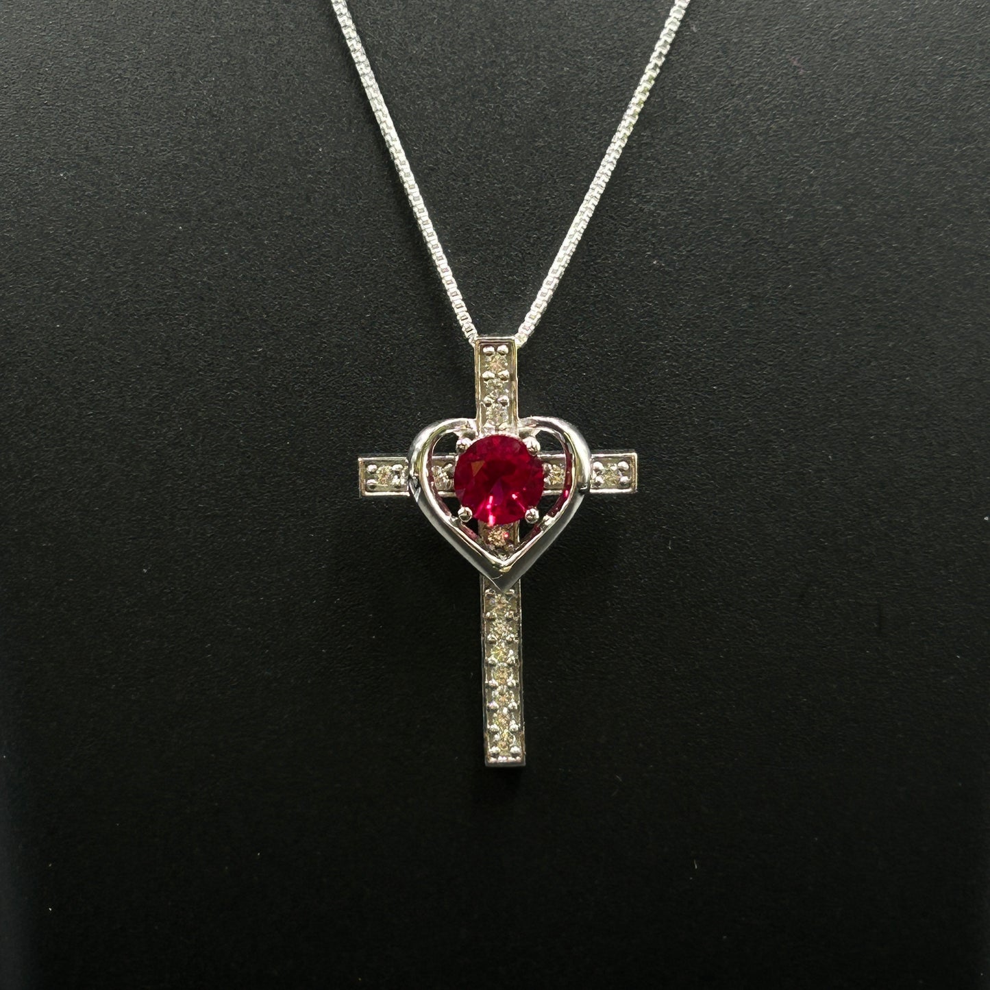 Red Ruby CROSS Pendant