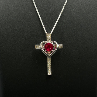 Red Ruby CROSS Pendant