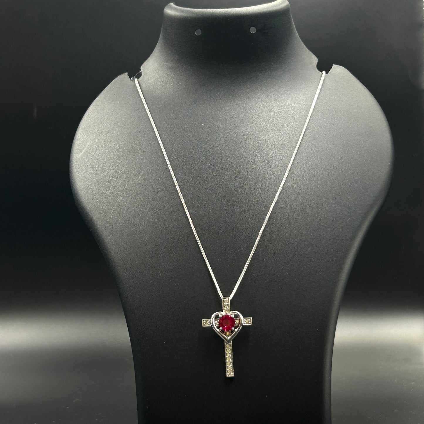 Red Ruby CROSS Pendant