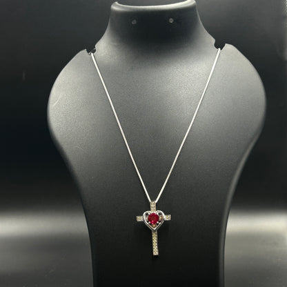 Red Ruby CROSS Pendant