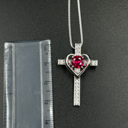 Red Ruby CROSS Pendant